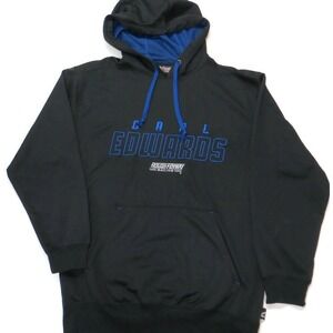 Carl Edwards Chase Authentics Endurance Hoodie Sweatshirt Mens Medium M Black